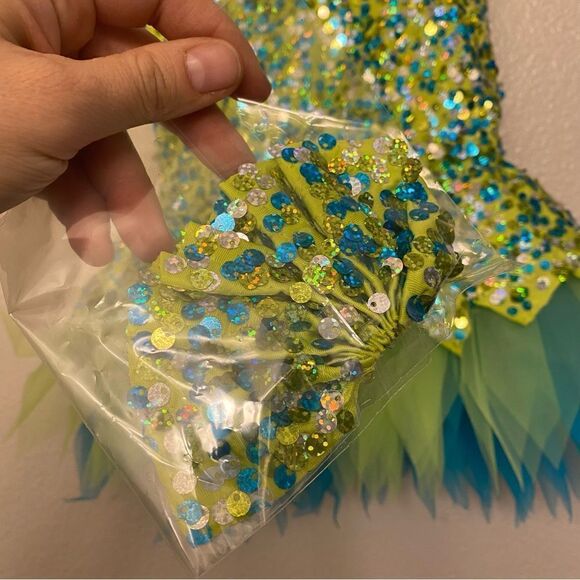 Curtain Call Dance tinker bell Costume Blue green dress tutu E2161 child SC - Picture 5 of 11